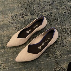 Flax Birdseye pointy toe Rothy’s size 8